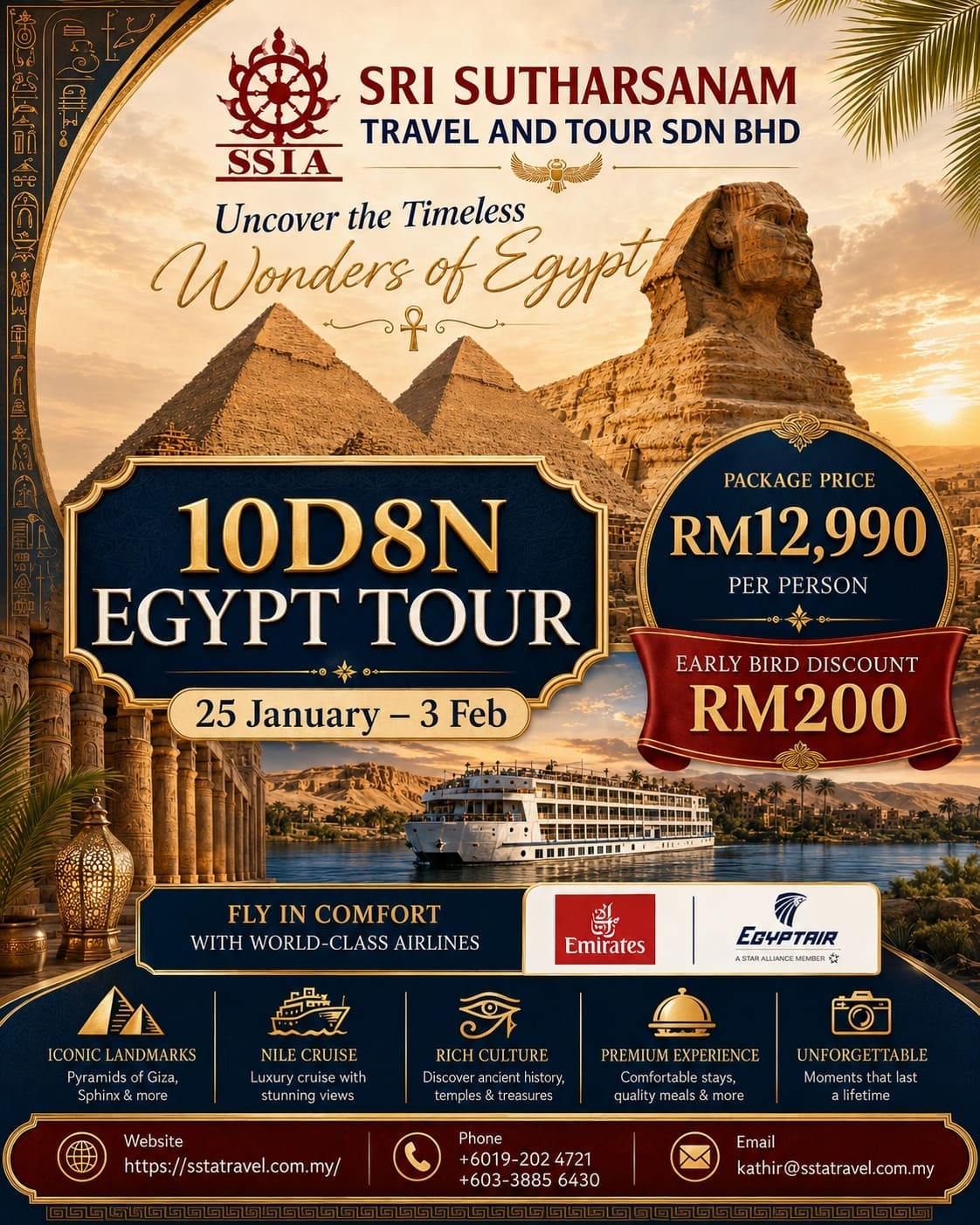 10D8N EGYPT WITH NILE CRUISE+ALEXANDRIA